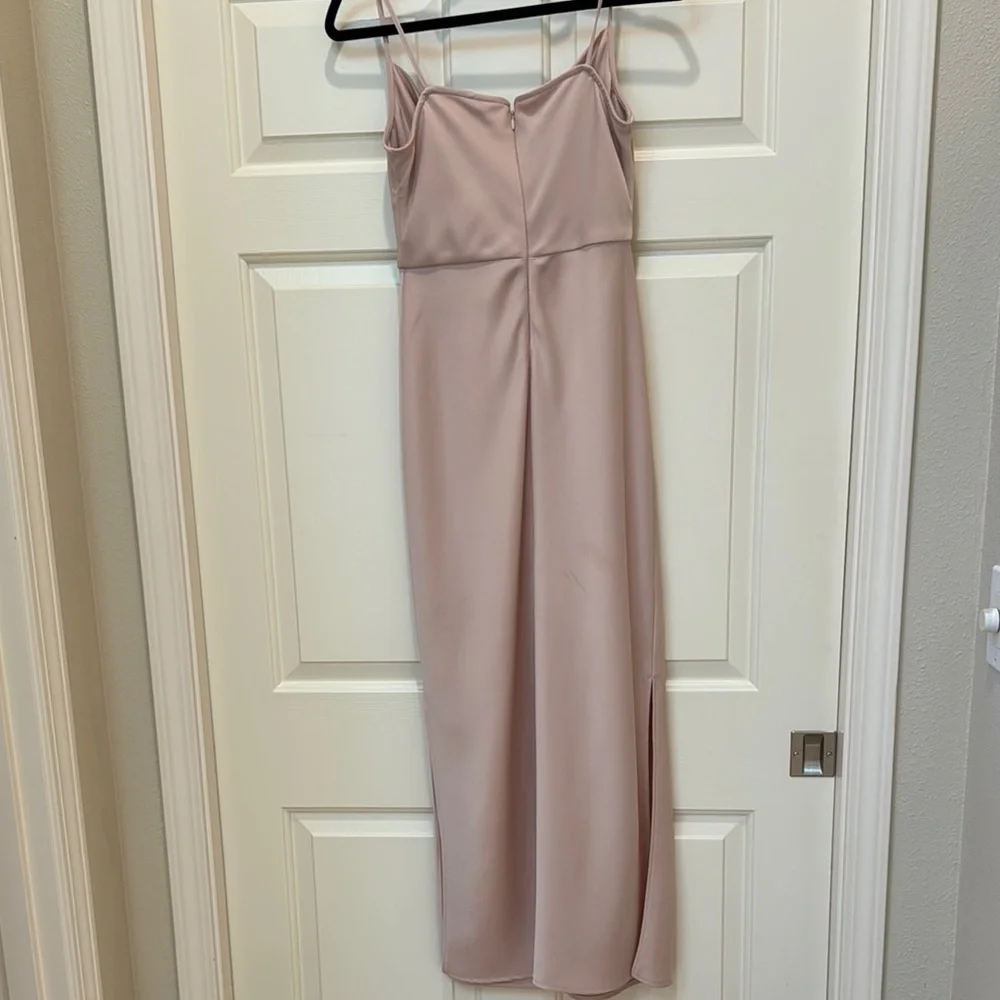Elegant Blush Pink Slip Dress - Picture 3 of 3